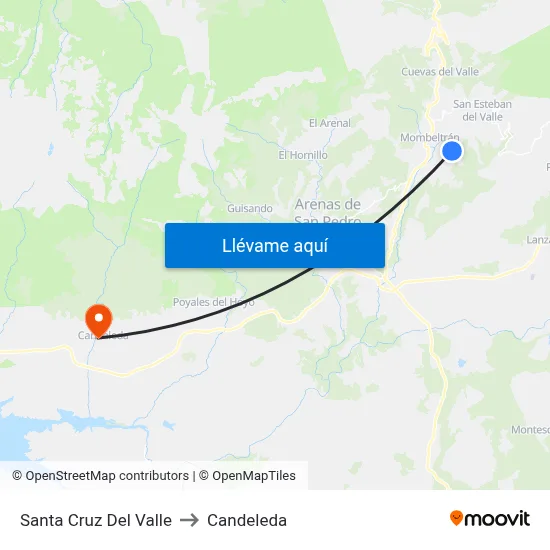 Santa Cruz Del Valle to Candeleda map