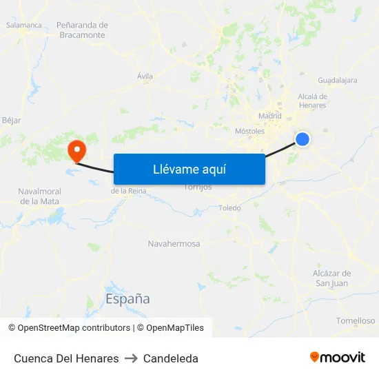 Cuenca Del Henares to Candeleda map