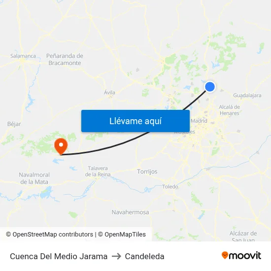 Cuenca Del Medio Jarama to Candeleda map