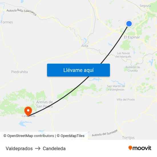 Valdeprados to Candeleda map