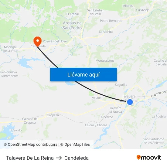 Talavera De La Reina to Candeleda map