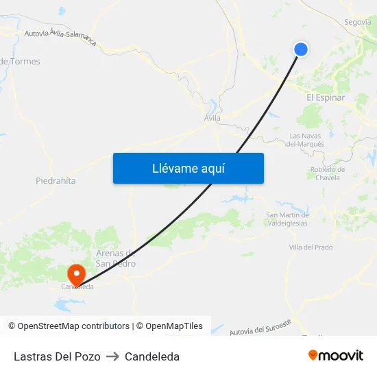 Lastras Del Pozo to Candeleda map
