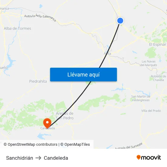 Sanchidrián to Candeleda map