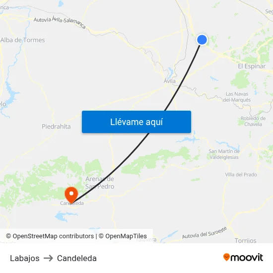 Labajos to Candeleda map