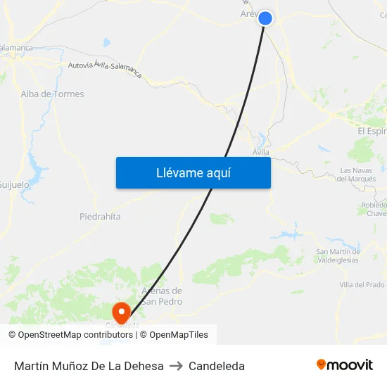 Martín Muñoz De La Dehesa to Candeleda map