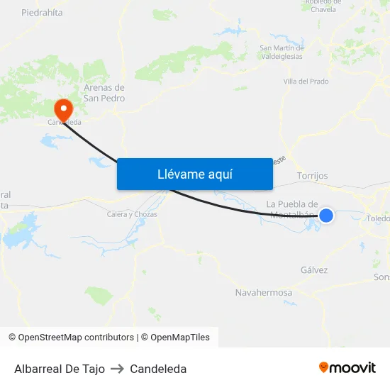 Albarreal De Tajo to Candeleda map