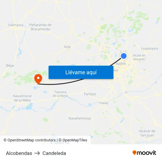 Alcobendas to Candeleda map