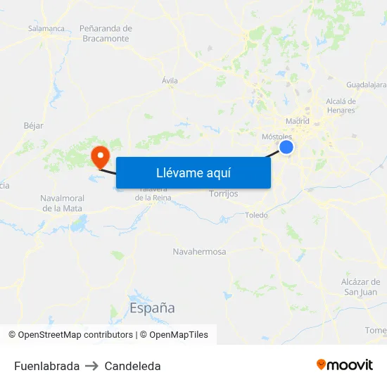 Fuenlabrada to Candeleda map