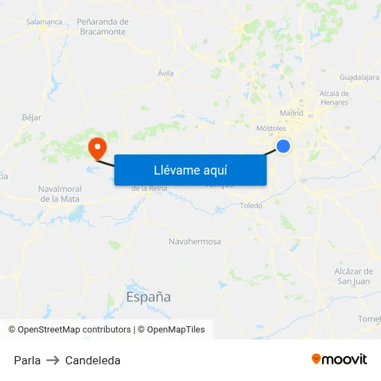Parla to Candeleda map