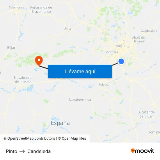 Pinto to Candeleda map