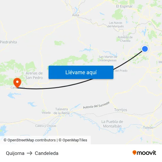 Quijorna to Candeleda map