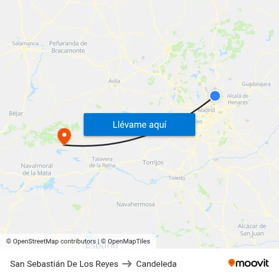 San Sebastián De Los Reyes to Candeleda map