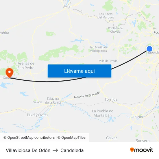 Villaviciosa De Odón to Candeleda map