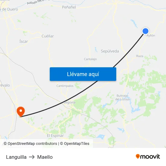 Languilla to Maello map