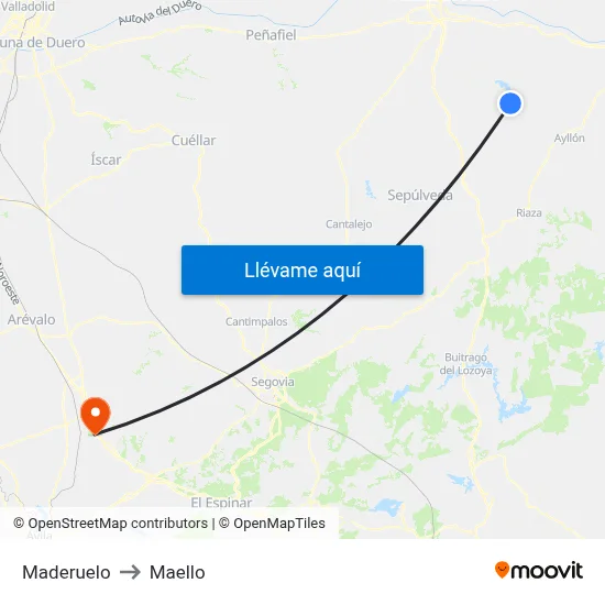 Maderuelo to Maello map