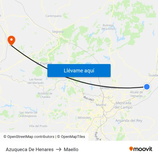 Azuqueca De Henares to Maello map