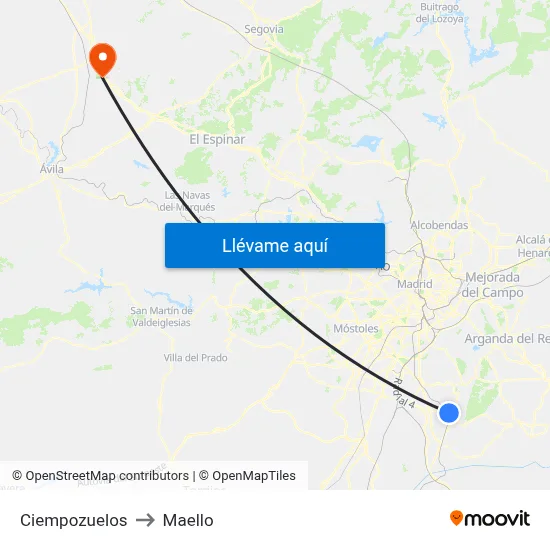 Ciempozuelos to Maello map