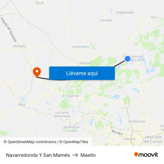 Navarredonda Y San Mamés to Maello map