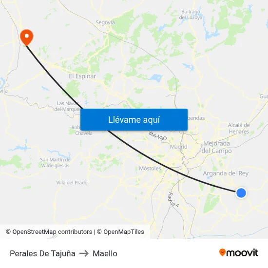 Perales De Tajuña to Maello map