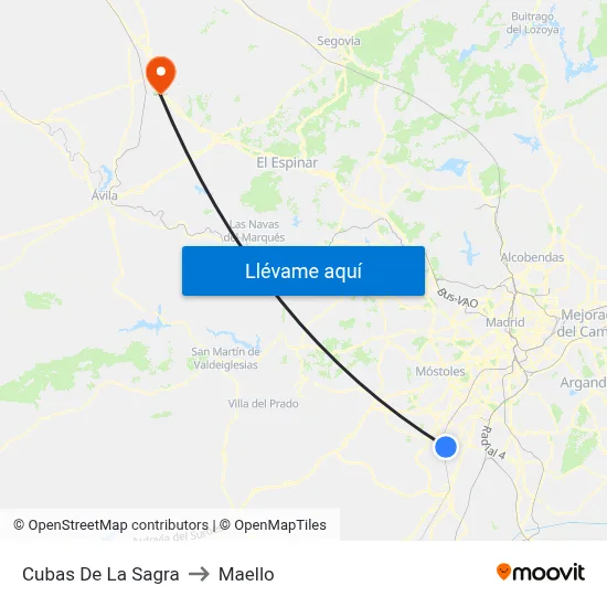 Cubas De La Sagra to Maello map