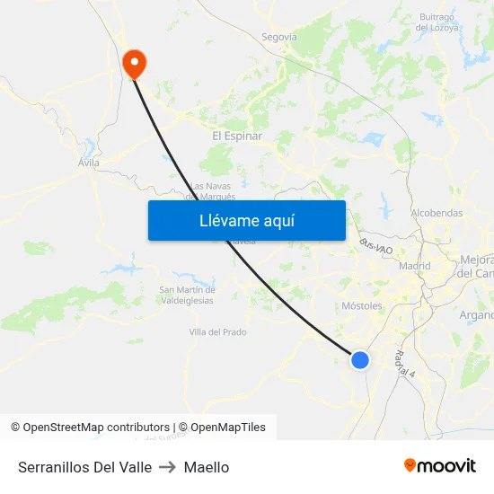 Serranillos Del Valle to Maello map