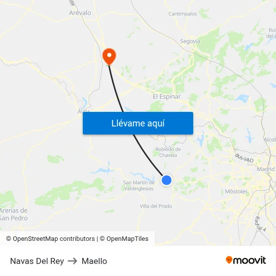 Navas Del Rey to Maello map