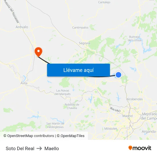 Soto Del Real to Maello map