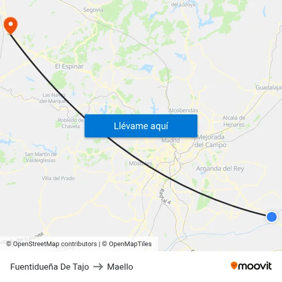 Fuentidueña De Tajo to Maello map