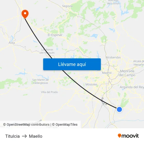 Titulcia to Maello map