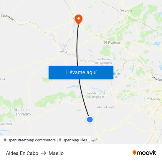 Aldea En Cabo to Maello map