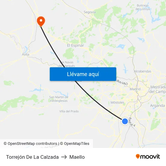 Torrejón De La Calzada to Maello map