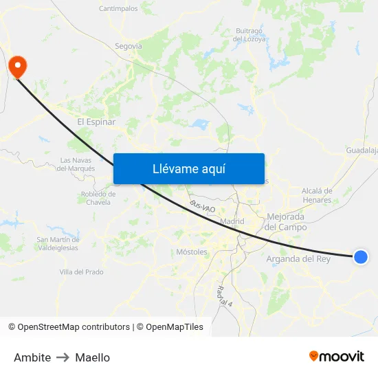 Ambite to Maello map