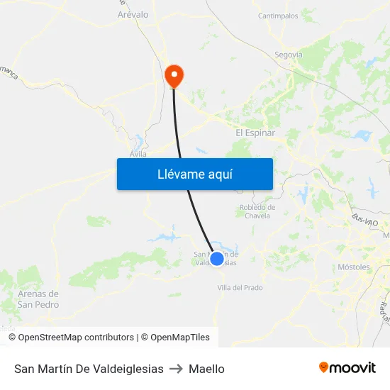 San Martín De Valdeiglesias to Maello map