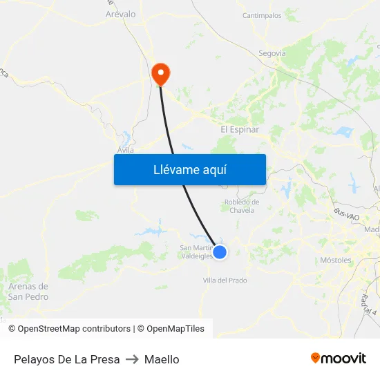 Pelayos De La Presa to Maello map