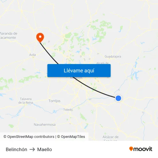 Belinchón to Maello map