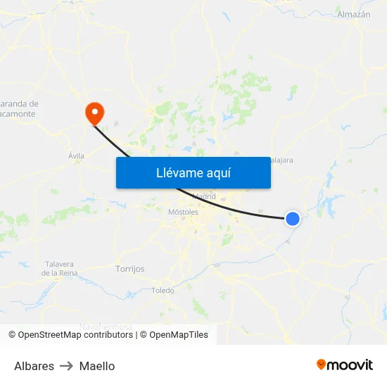 Albares to Maello map