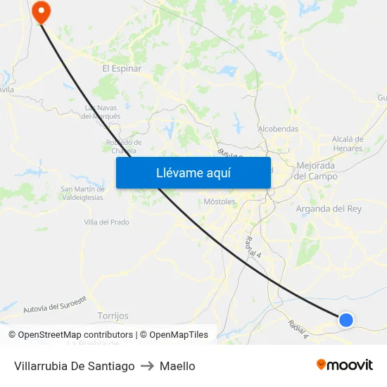 Villarrubia De Santiago to Maello map