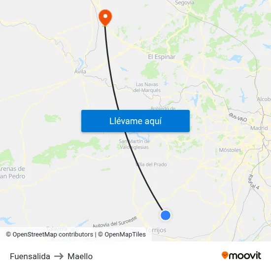 Fuensalida to Maello map