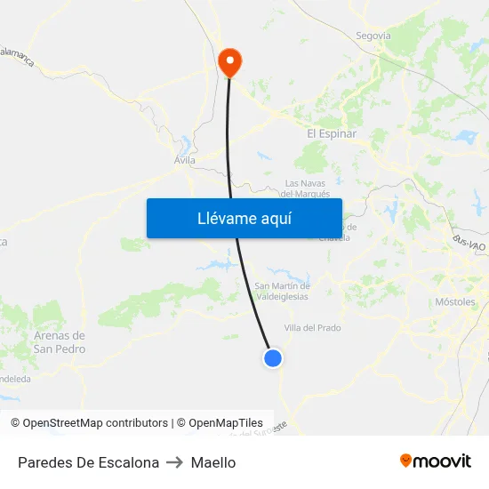 Paredes De Escalona to Maello map
