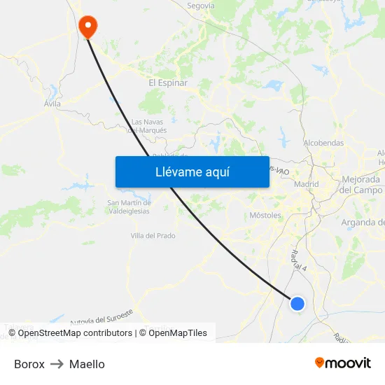 Borox to Maello map