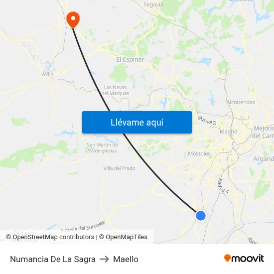 Numancia De La Sagra to Maello map
