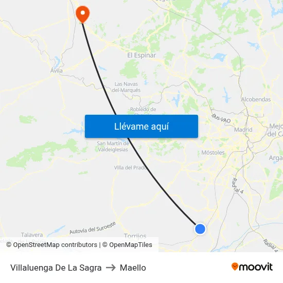 Villaluenga De La Sagra to Maello map