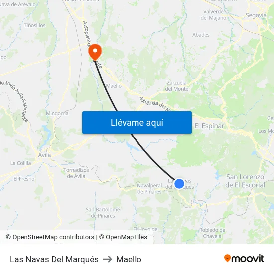 Las Navas Del Marqués to Maello map
