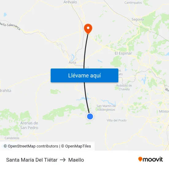 Santa María Del Tiétar to Maello map