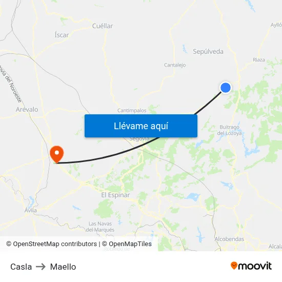 Casla to Maello map