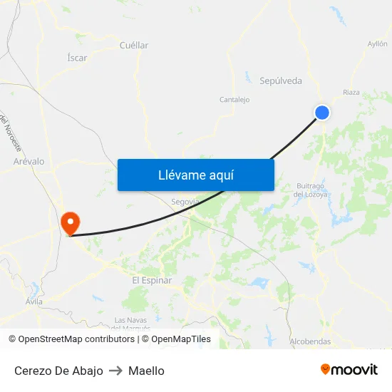Cerezo De Abajo to Maello map