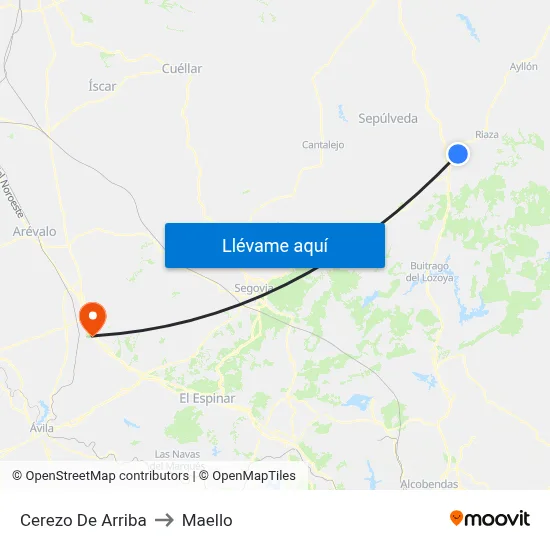 Cerezo De Arriba to Maello map