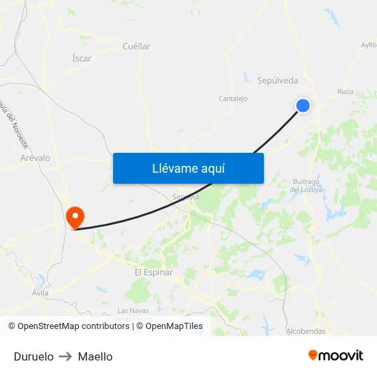 Duruelo to Maello map