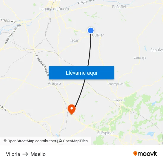 Viloria to Maello map