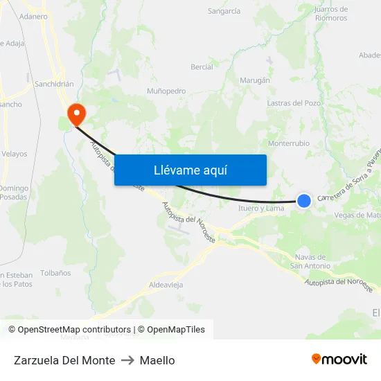 Zarzuela Del Monte to Maello map